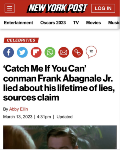 Frank Abagnale Expose Featured in the New York Post